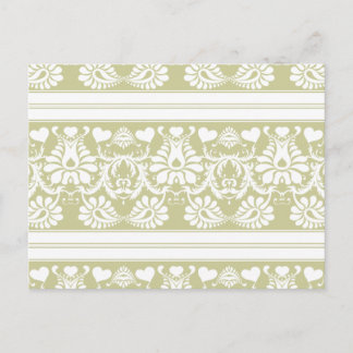 White Vintage Floral Wedding Favors Postcard