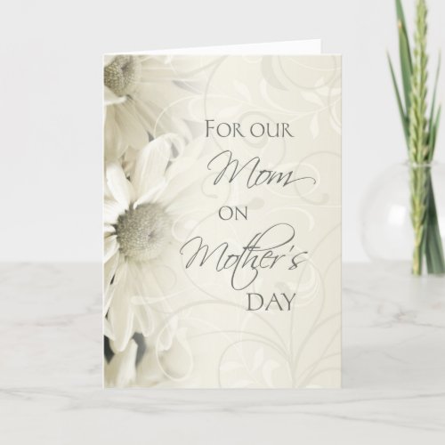 White Vintage Flower Mothers Day Card