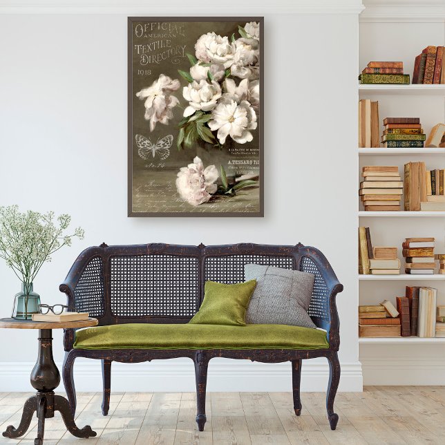 White Vintage Flowers and Ephemera Decoupage Tissue Paper (Creator Uploaded)