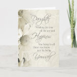 White Vintage Flowers Daughter Birthday Card<br><div class="desc">Birthday card for daughter with vintage white flowers and thoughtful verse.</div>