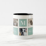 White Vintage Frame Pet Mom Monogram and Photo Two-Tone Coffee Mug White Vintage Frame Pet Mom Monogram and Photo Two-Tone Coffee Mug