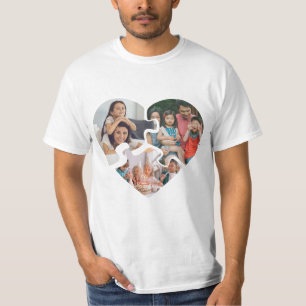White vintage heart valentine day photo collage  T-Shirt