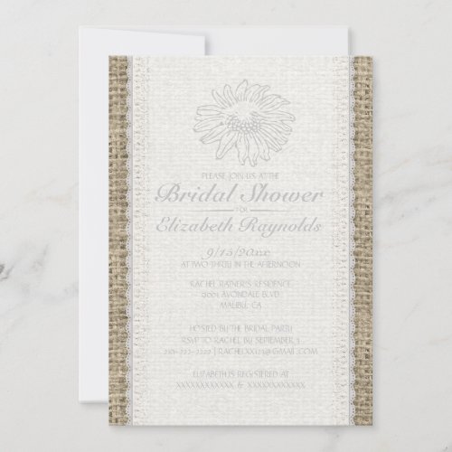 White Vintage Lace Bridal Shower Invitations