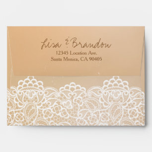 White Vintage Lace Wedding Envelope