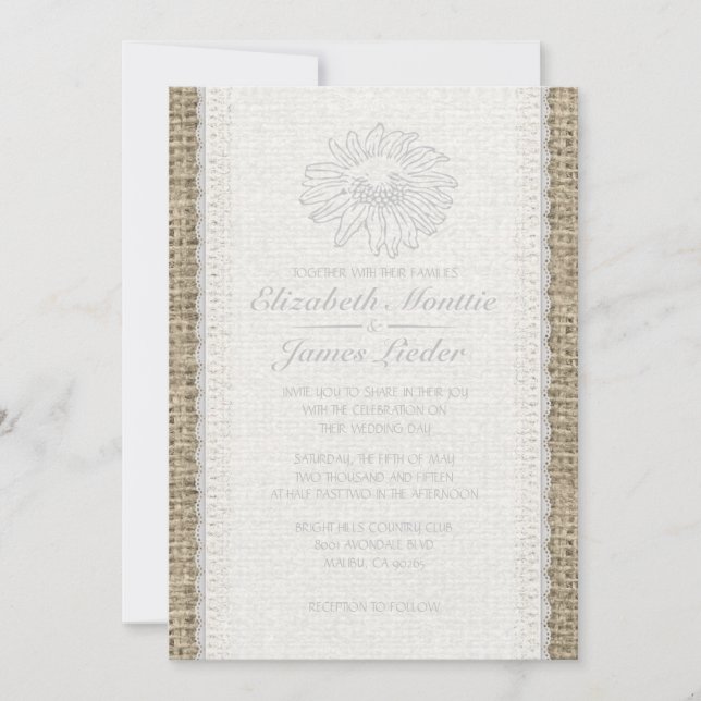 White Vintage Lace Wedding Invitations (Front)