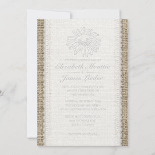 White Vintage Lace Wedding Invitations