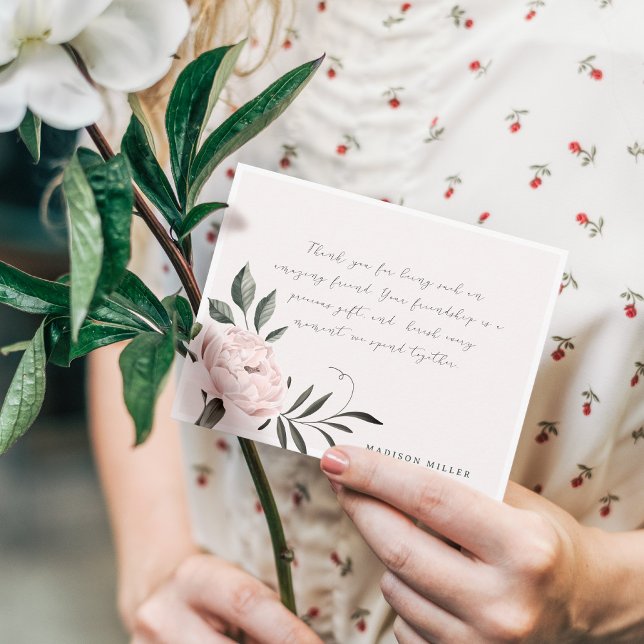 White Vintage Magnolia Flower Personalized Name Note Card (White Vintage Magnolia Flower Personalized Name Note Card)