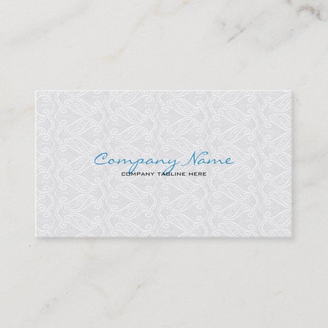 White Vintage Orante Lace Template Business Card (Front)