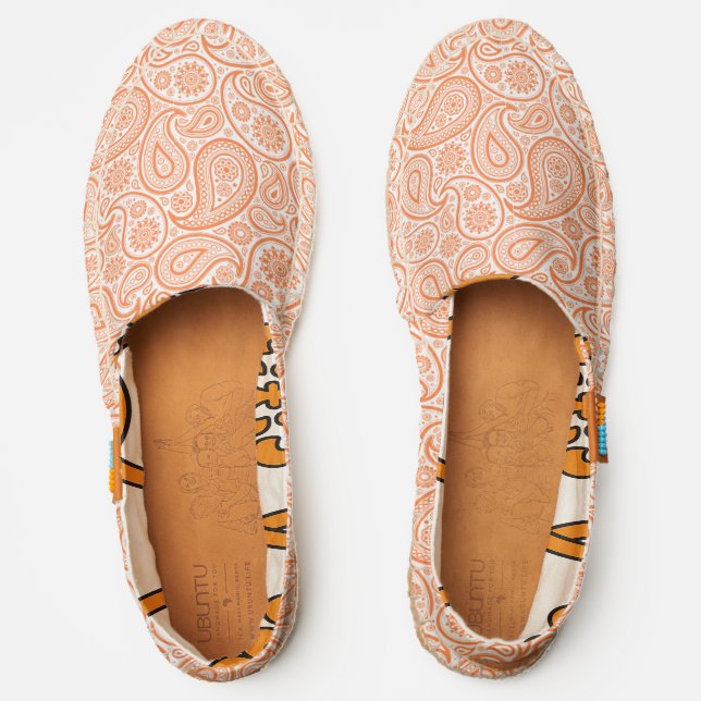 White vintage paisley pattern espadrilles (Front)