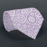 White Vintage Paisley Pattern Muted Purple Neck Tie<br><div class="desc">This white vintage paisley pattern over the muted purple is an understated but elegant tie you can wear to the office or out to dinner. The muted purple background is a changeable color to match your colors.</div>