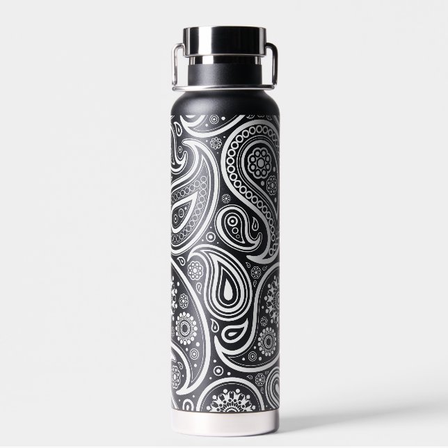 小物 40's style paisley pattern bottle shape White vintage paisley pattern water bottle | Zazzle