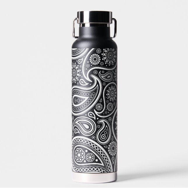小物 40's style paisley pattern bottle shape White vintage paisley pattern water bottle | Zazzle