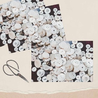 White Vintage Sewing Buttons