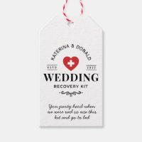 White Vintage Wedding Recovery Kit Tag