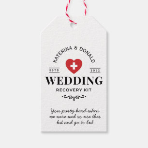 White Vintage Wedding Recovery Kit Tag