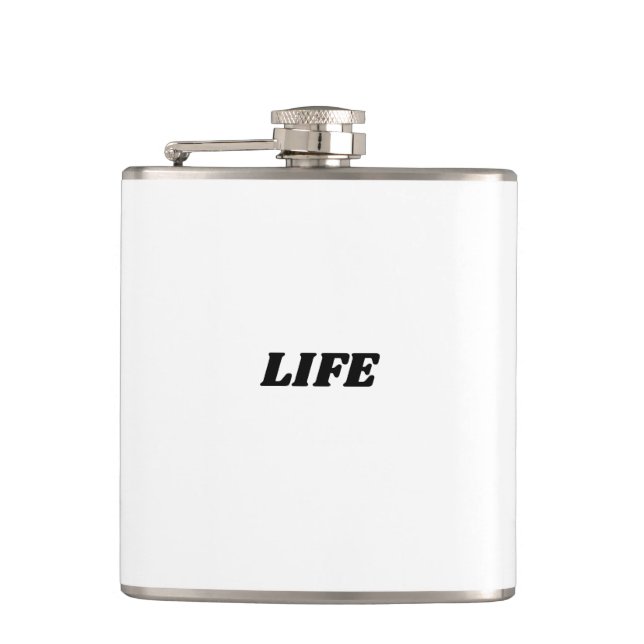 White Viny! Wrapped Flask Background Life (Front)