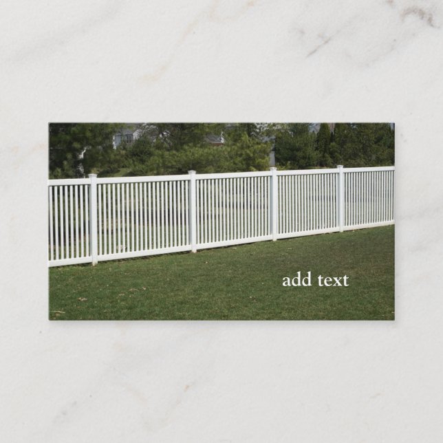 White vinyl fence business card (Front)