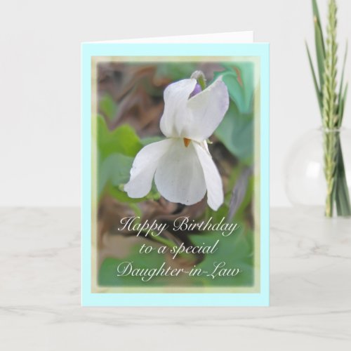 White Violet Daughter_in_Law Birthday Card