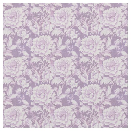 White / violet Rose Flowers design Fabric