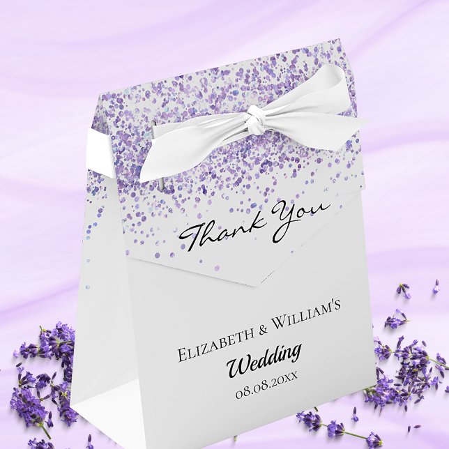 White violet thank you wedding favor boxes (Creator Uploaded)