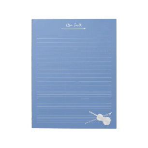 White Violin & Bow Notepad