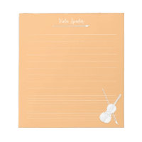 White Violin Personalized Music Lesson Orange