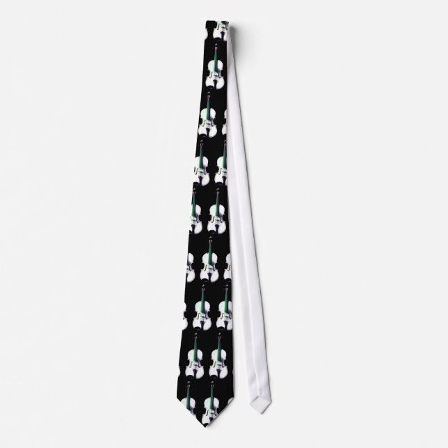 White Violin Tie - Customized (Front)