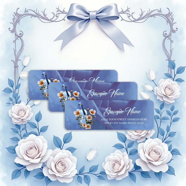 White Violin with Flowers – Elegant Music & Nature Label (Creator Uploaded)