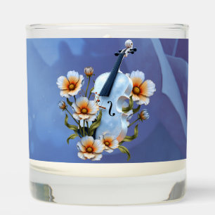 White Violin with Flowers – Elegant Music & Nature Scented Candle