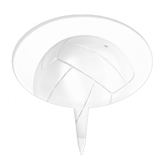 White volleyball ball cake topper (Front)