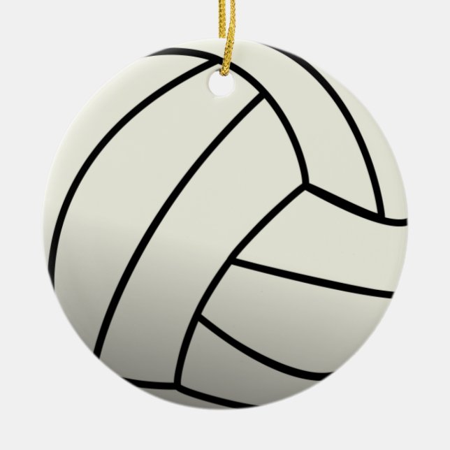 White Volleyball Team Ceramic Ornament (Front)