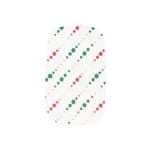 White w/ Red and Green Dots Christmas Nail Art