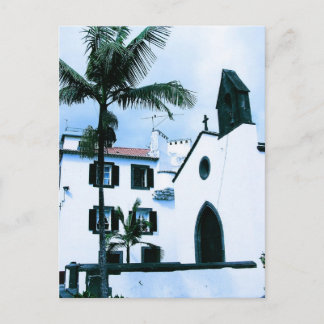 White wall Buildings at Funchal Portugal Postcard