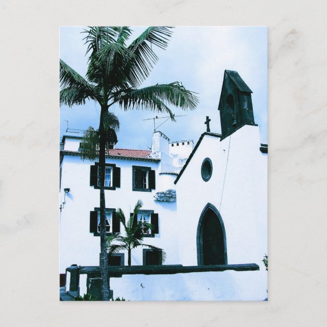 White wall Buildings at Funchal Portugal Postcard (Front)