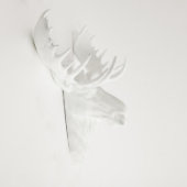 White Wall Décor Faux Moose Head (3/4)