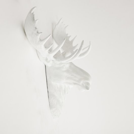 White Wall Décor Faux Moose Head (3/4)