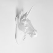 White Wall Décor Faux Unicorn Head (3/4)