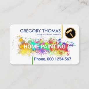 White Wall Paint Splatter Home Painting Business Card