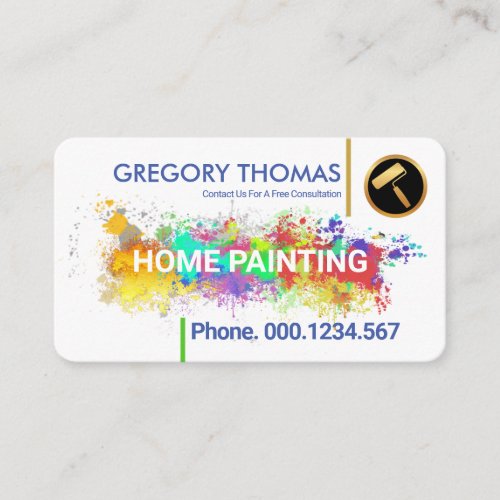 White Wall Paint Splatter Home Painting Business Card