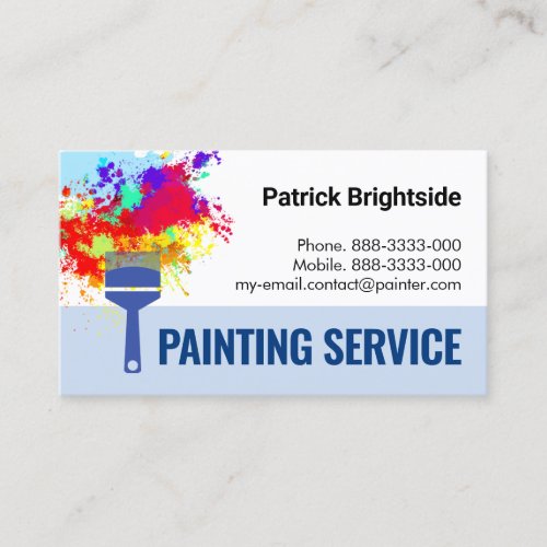 White Wall Peeling Paint Splatter Business Card