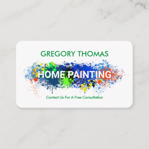 White Wall Splattered Paint Business Card