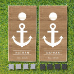 White Washed Anchor Custom Monogram Name  Cornhole Set<br><div class="desc">The White Washed Anchor Custom Monogram Name Cornhole Set makes a great family activity. Personalize this digital graphic design with your information. Makes an excellent wedding gift.</div>