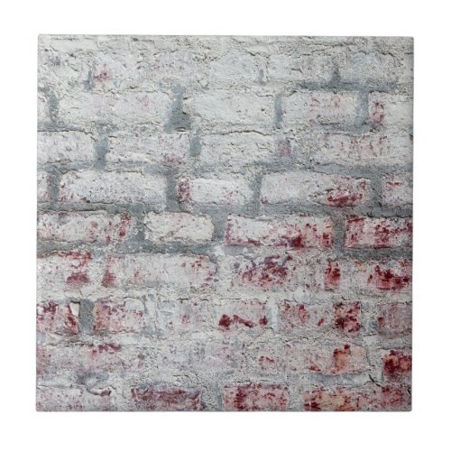 White Washed Brick Wall Ceramic Tile