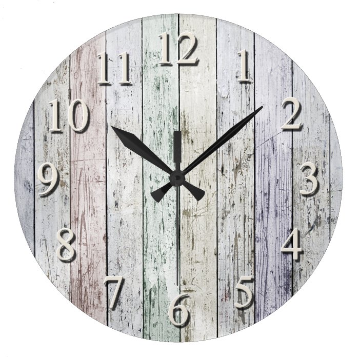 White washed large clock Zazzle