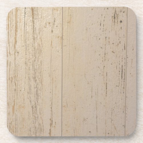 White Washed Textured Wood Grain Beverage Coaster