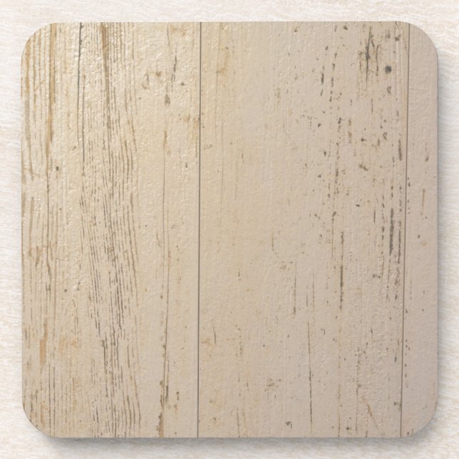 White Washed Textured Wood Grain Beverage Coaster (Front)