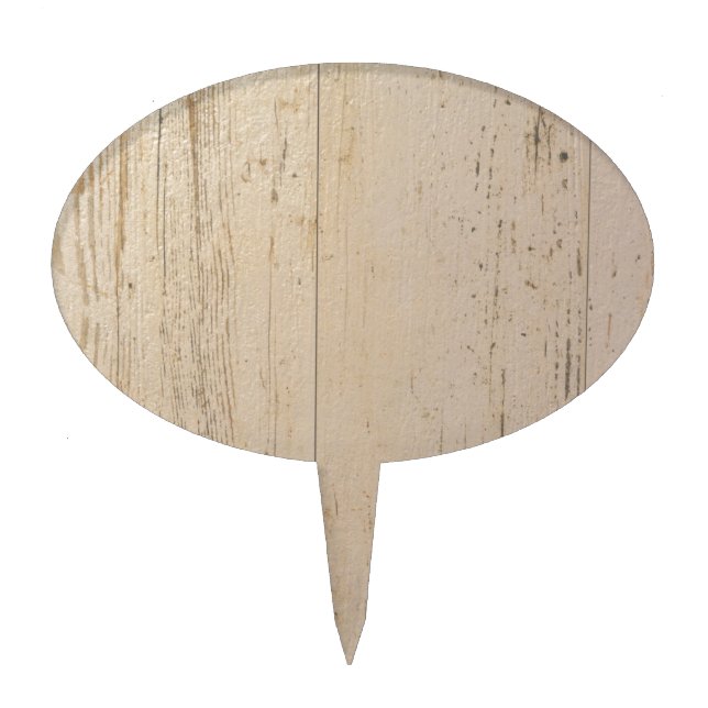 White Washed Textured Wood Grain Cake Topper (Front)