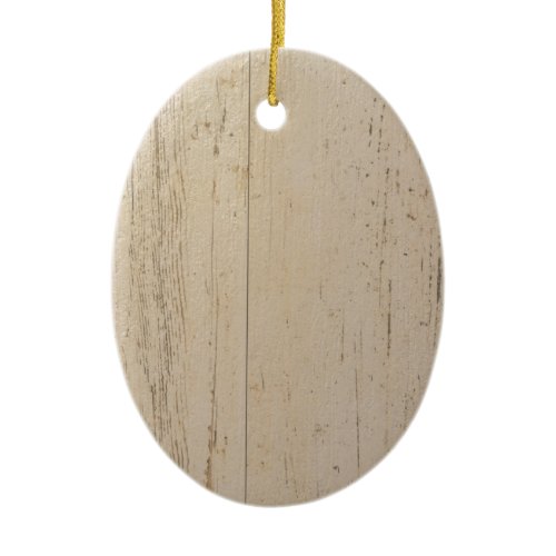 White Washed Textured Wood Grain Ceramic Ornament