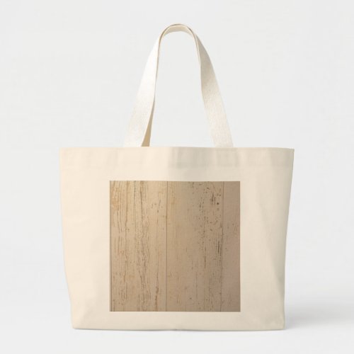 White Washed Textured Wood Grain Large Tote Bag
