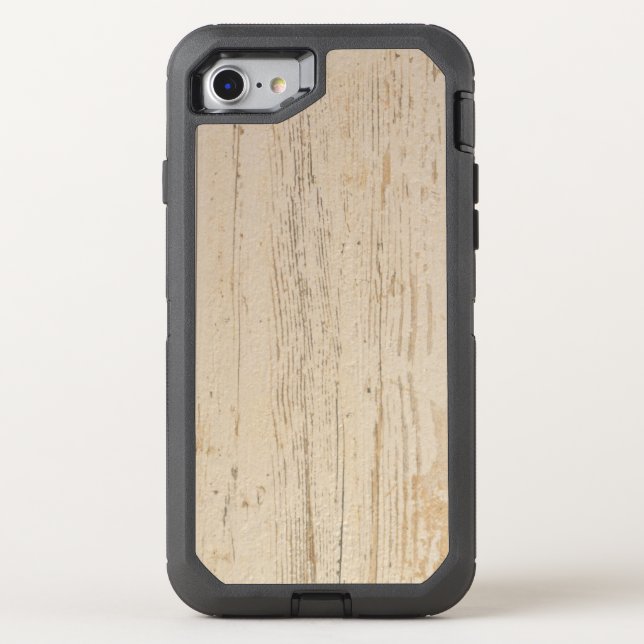 White Washed Textured Wood Grain Otterbox iPhone Case (Back)